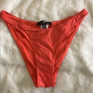 Missguided coral high waist bikini bottoms
